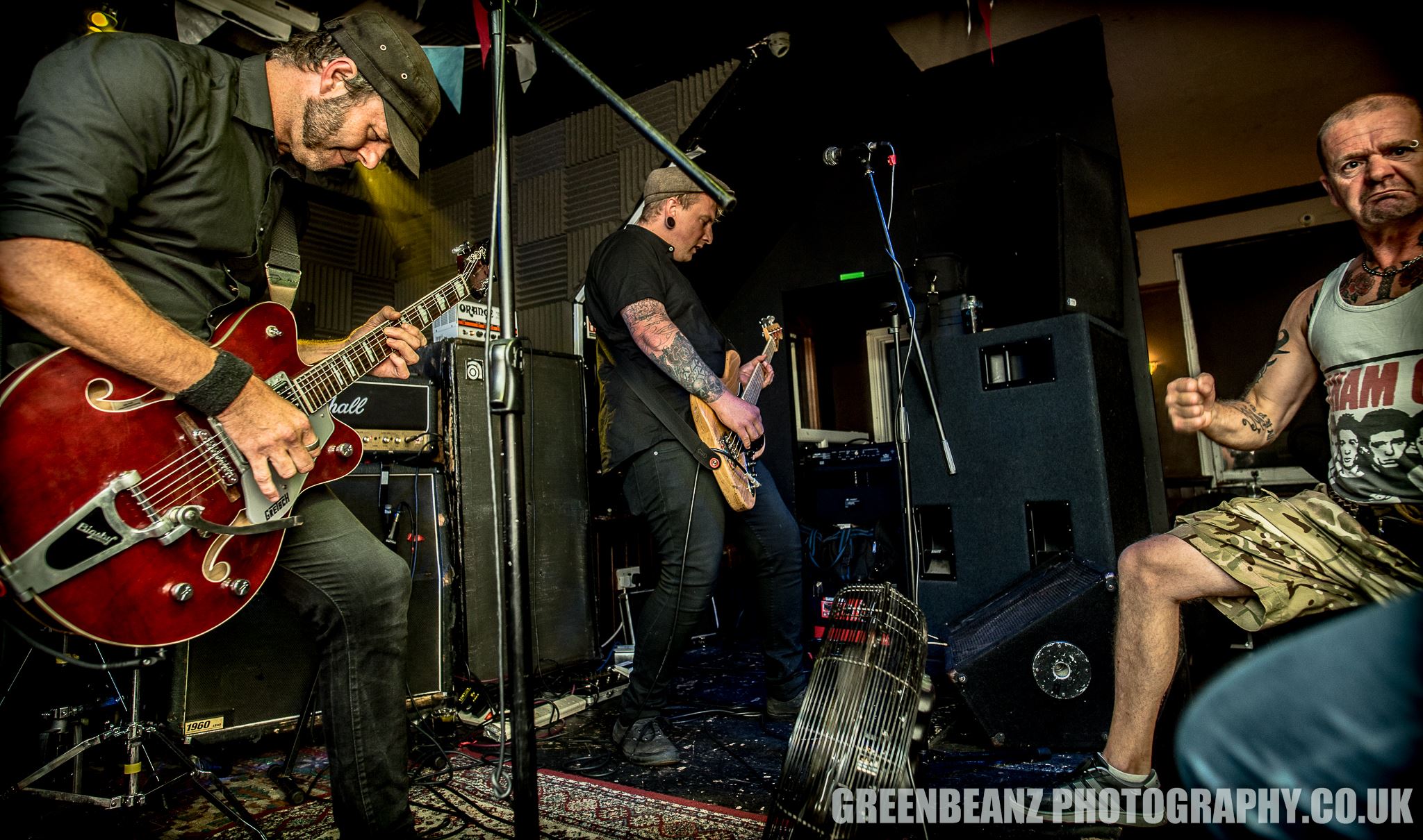 Crazy Arm at full tilt during their August 2018 gig in Plymouth