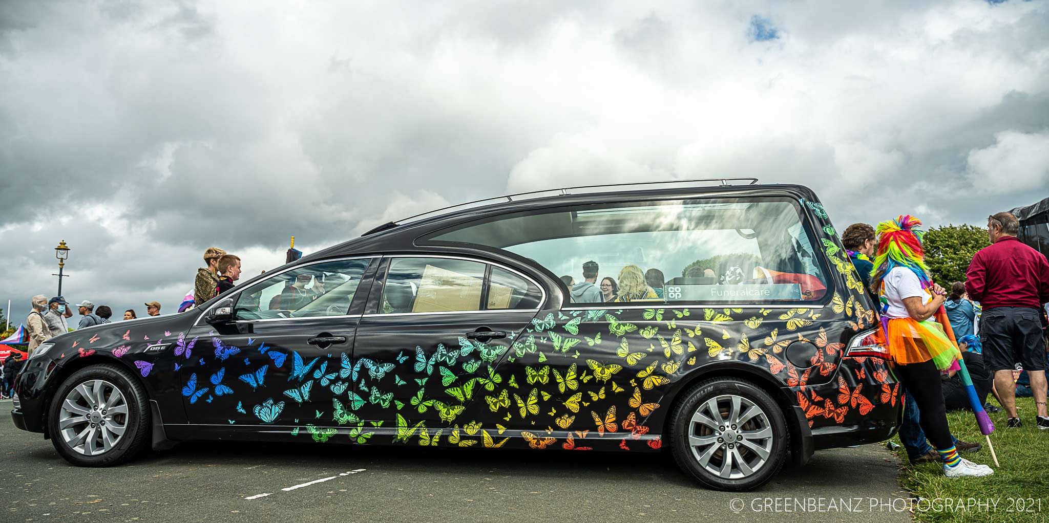 Butterfly Hearse at Plymouth Pride 2021