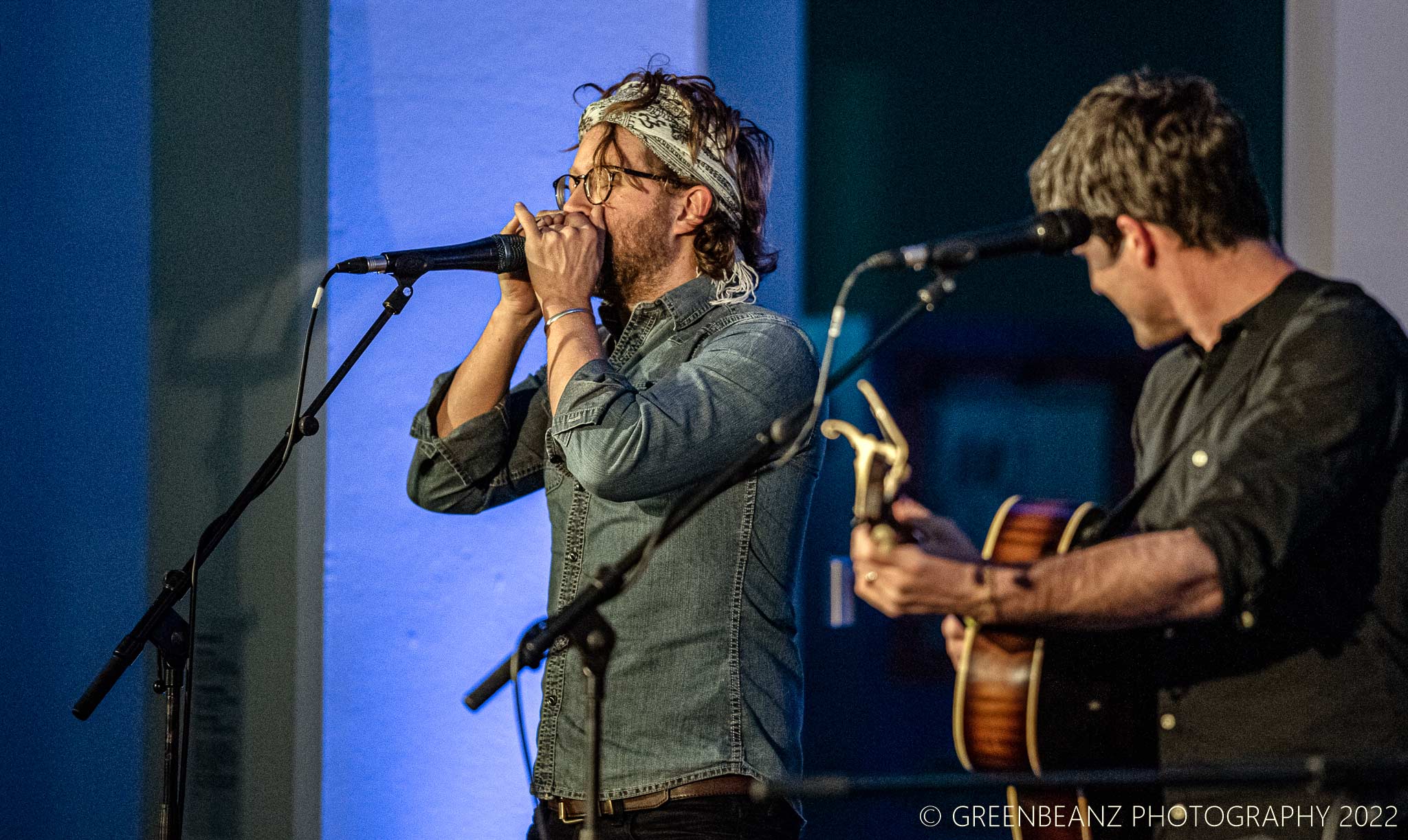 Joe Francis playing Harmonica with Seth Lakeman at The Box in Plymouth 2022