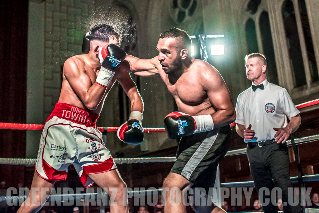 UK Boxers Darren Townley and Ibrar Riyaz at Plymouth Guildhall