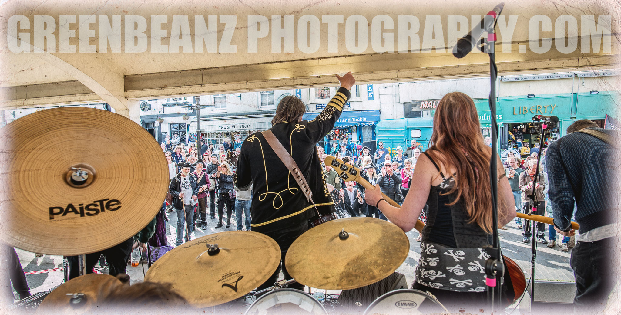 Black Friday salute the crowd on the final day of Brixam Pirate Festival 2019