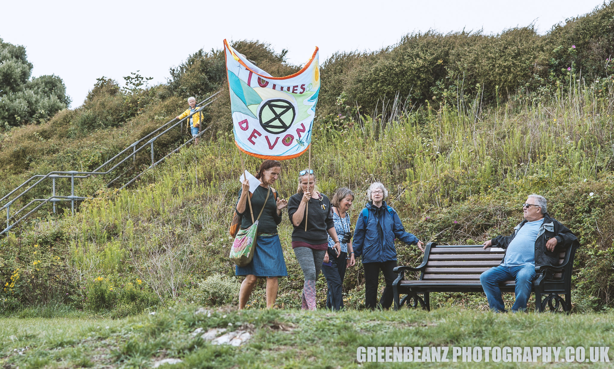 Totnes climate change activists at Devils point in Plymouth 
