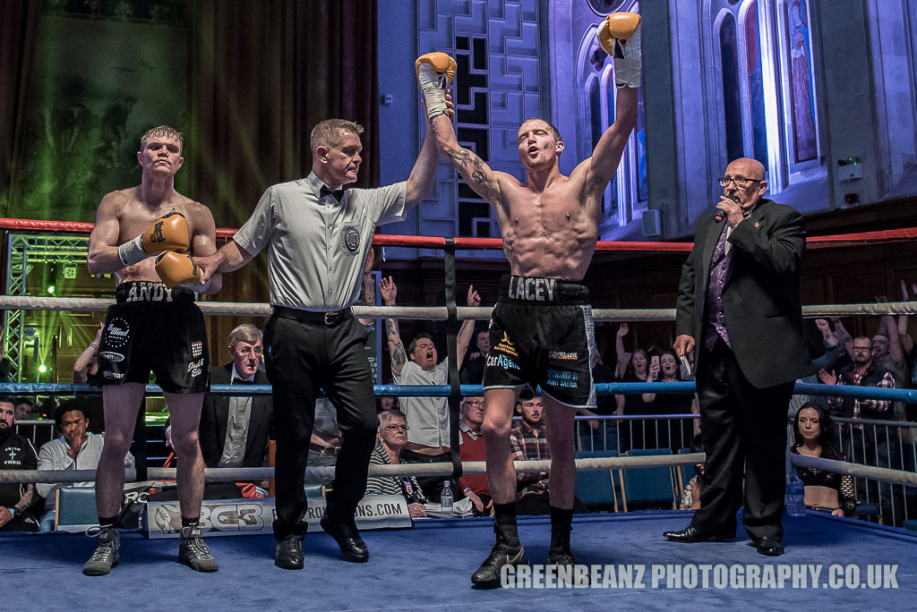 Des Newton victorius again at 'Mayhem' Pro Boxing at Plymouth Guildhall