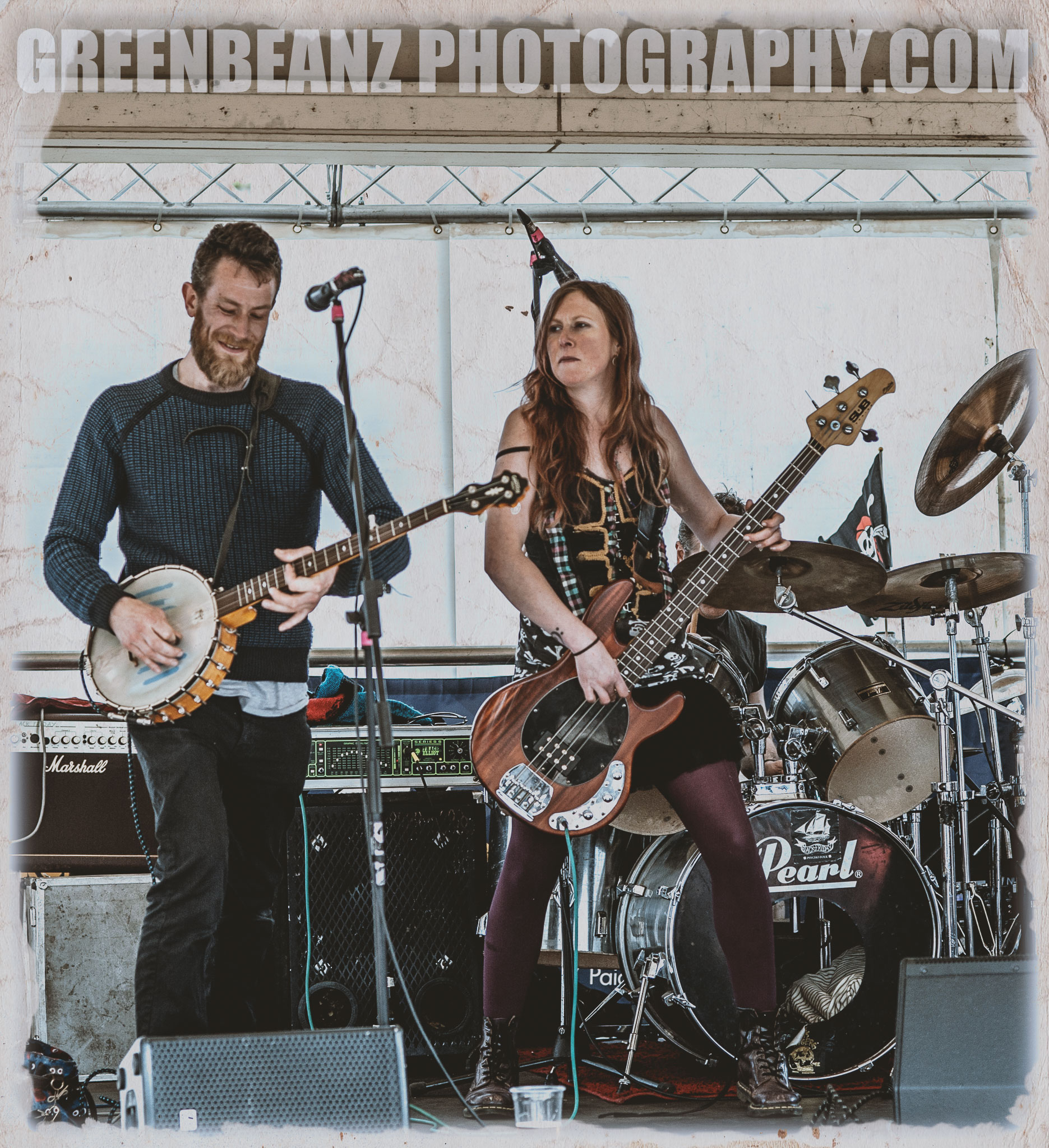 Luke Dumper Banjo and Helen Manley Bass Brixham Pirate Festival May 2019