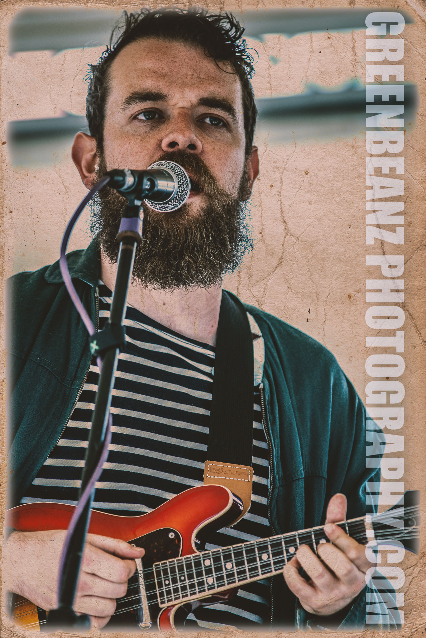 Mandolin player Marty with 'Black Friday' at Brixham Pirate Festival in 2019