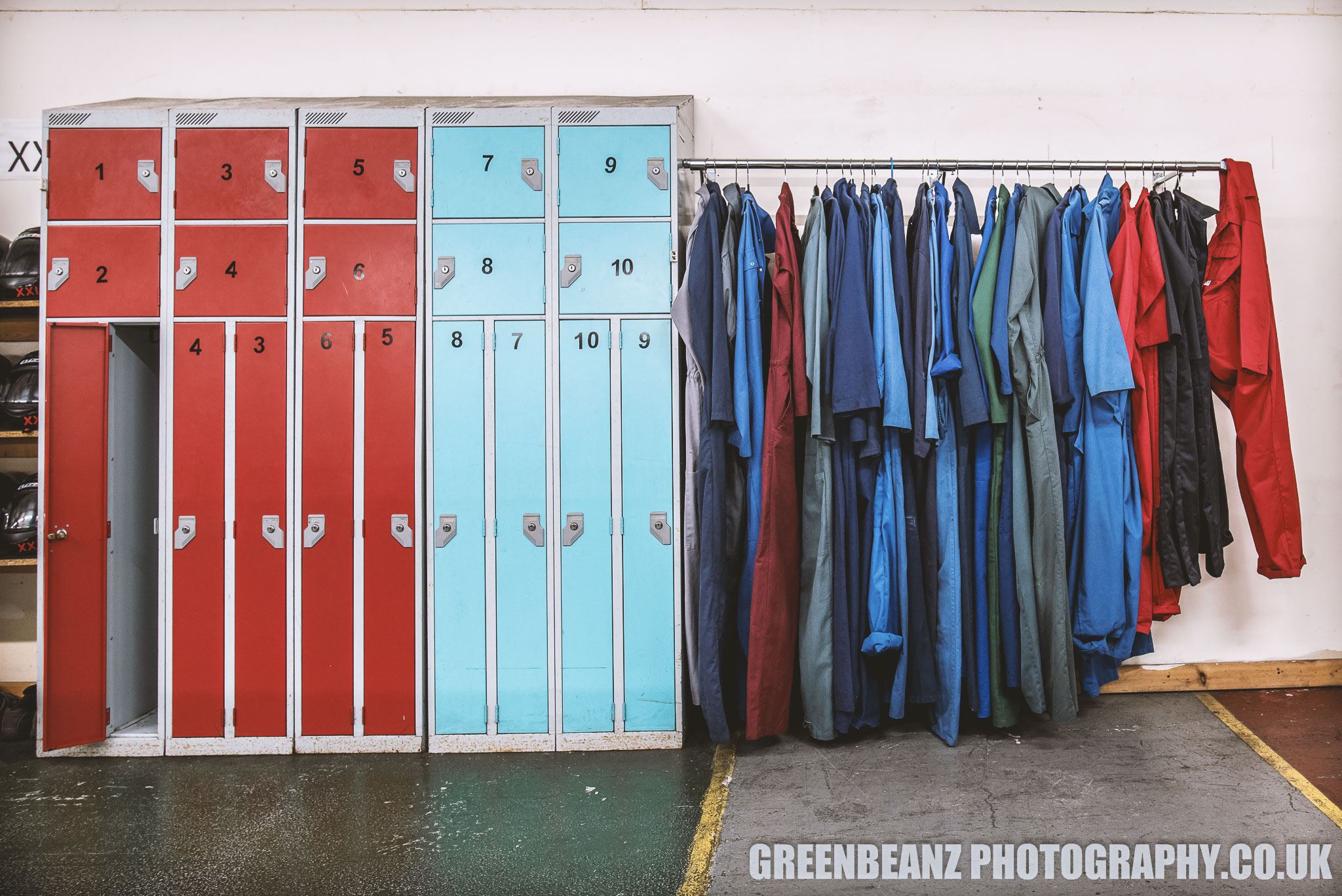 Lockers and Boiler suits at Plymouth Karting