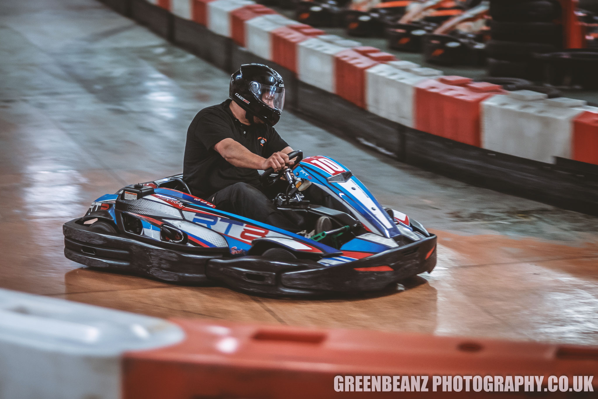 Panned shot of Kart Driver in Plymouth Karting Motorsport event