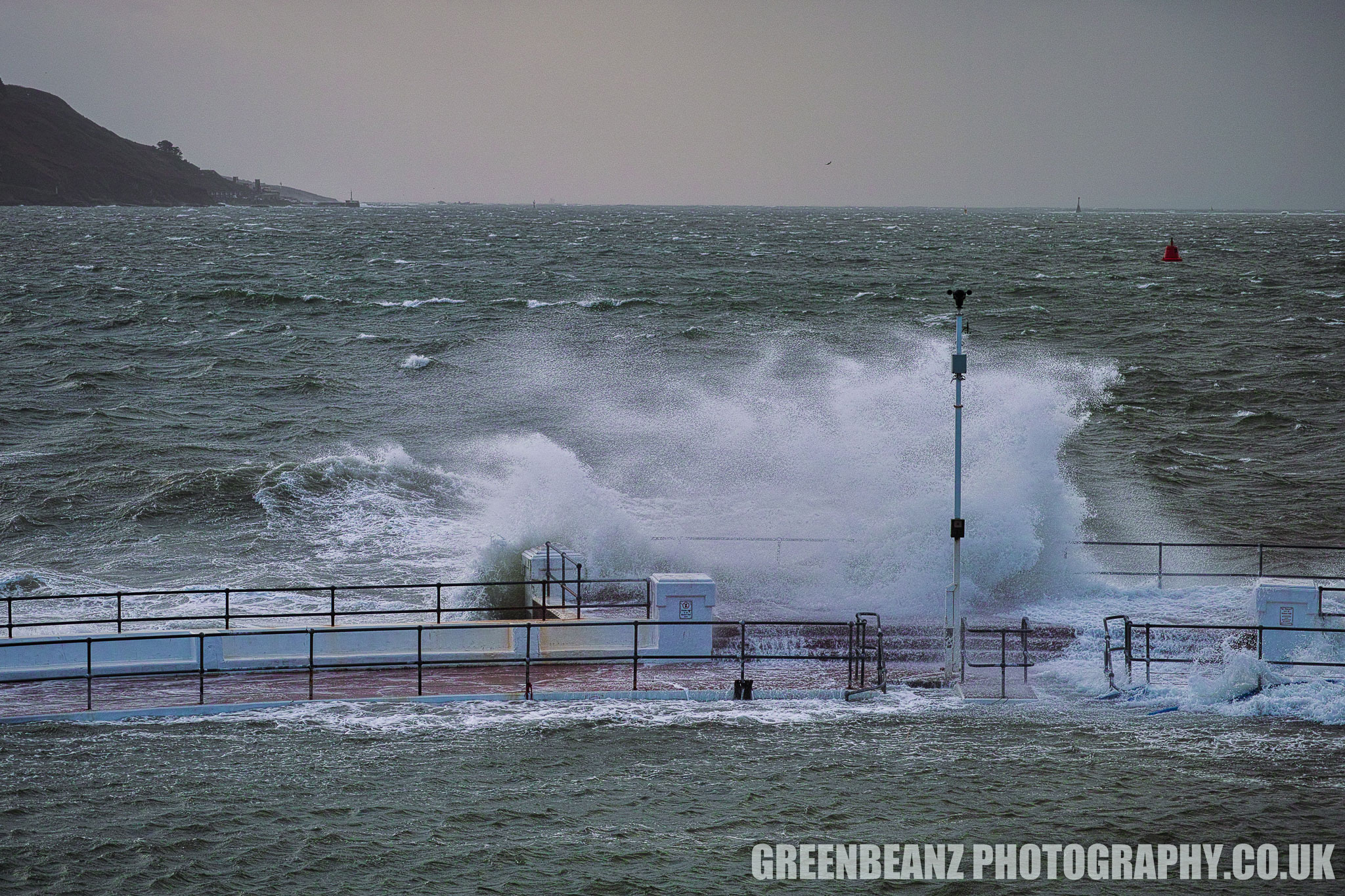 Storm Brian batters Plymouth Lido in October