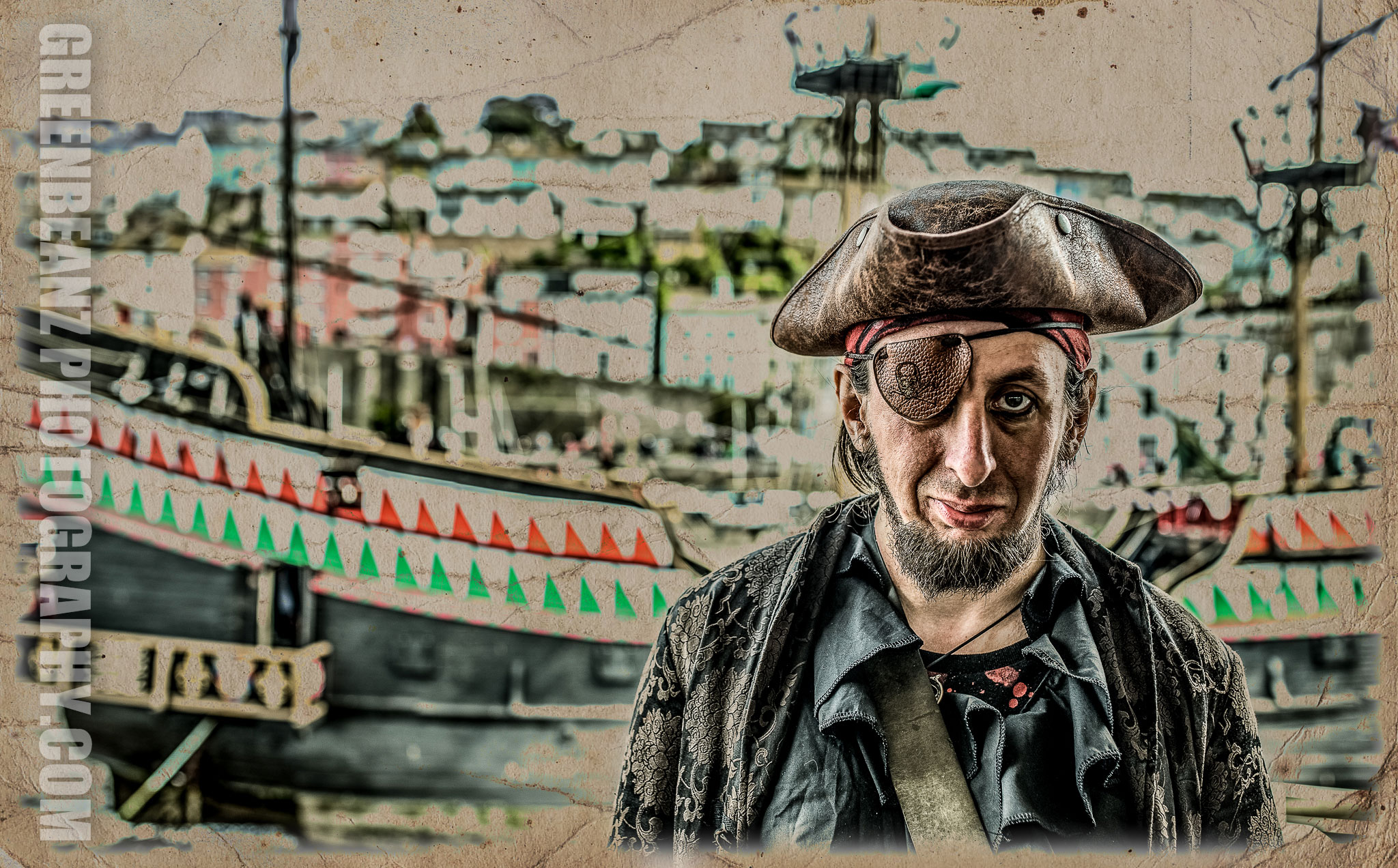 Richard Sandford as a Pirate on the final day of Brixahm Pirate Festival 2019