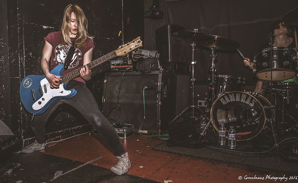  UK Punk Rock Music Photograph Ramonas guitar player Rohnny on stage at Underground Plymouth Music Venue