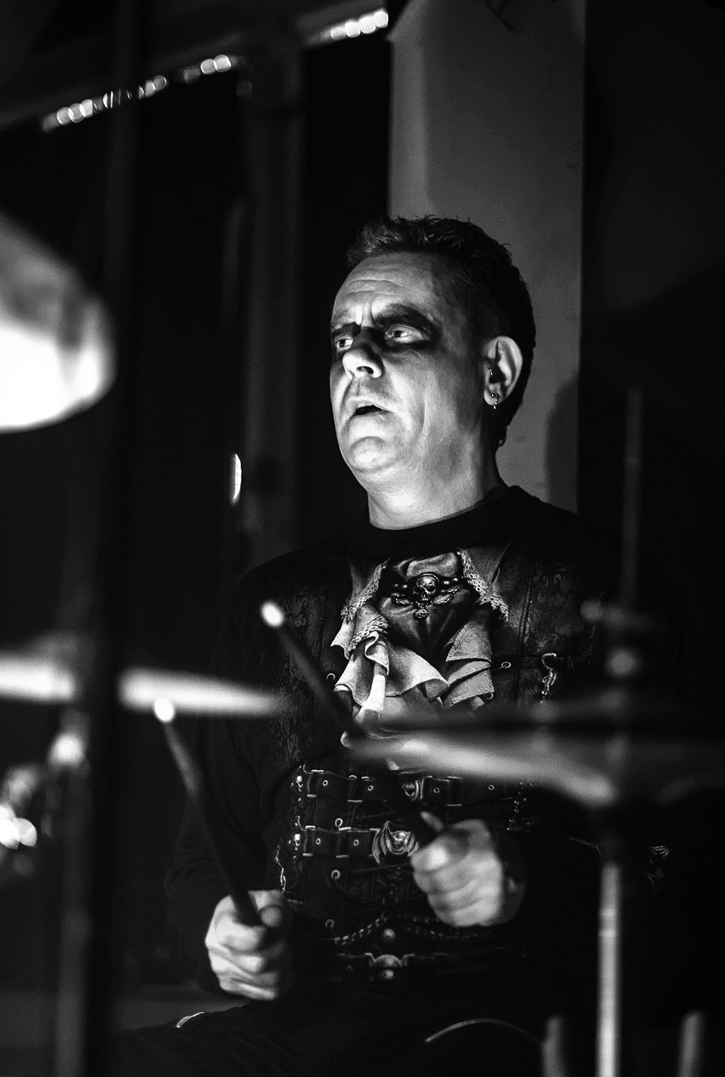  UK Music Photographers Image of Live Gig showing Goth Drummer at the Voodoo Lounge Plymouth 