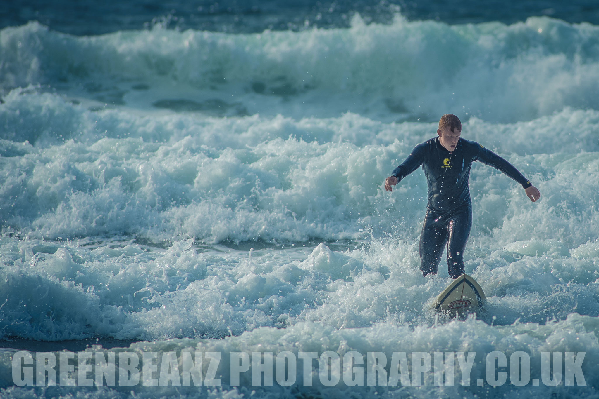 Surfer at Fistral Beach Newquay Cornwall UK Action Photography