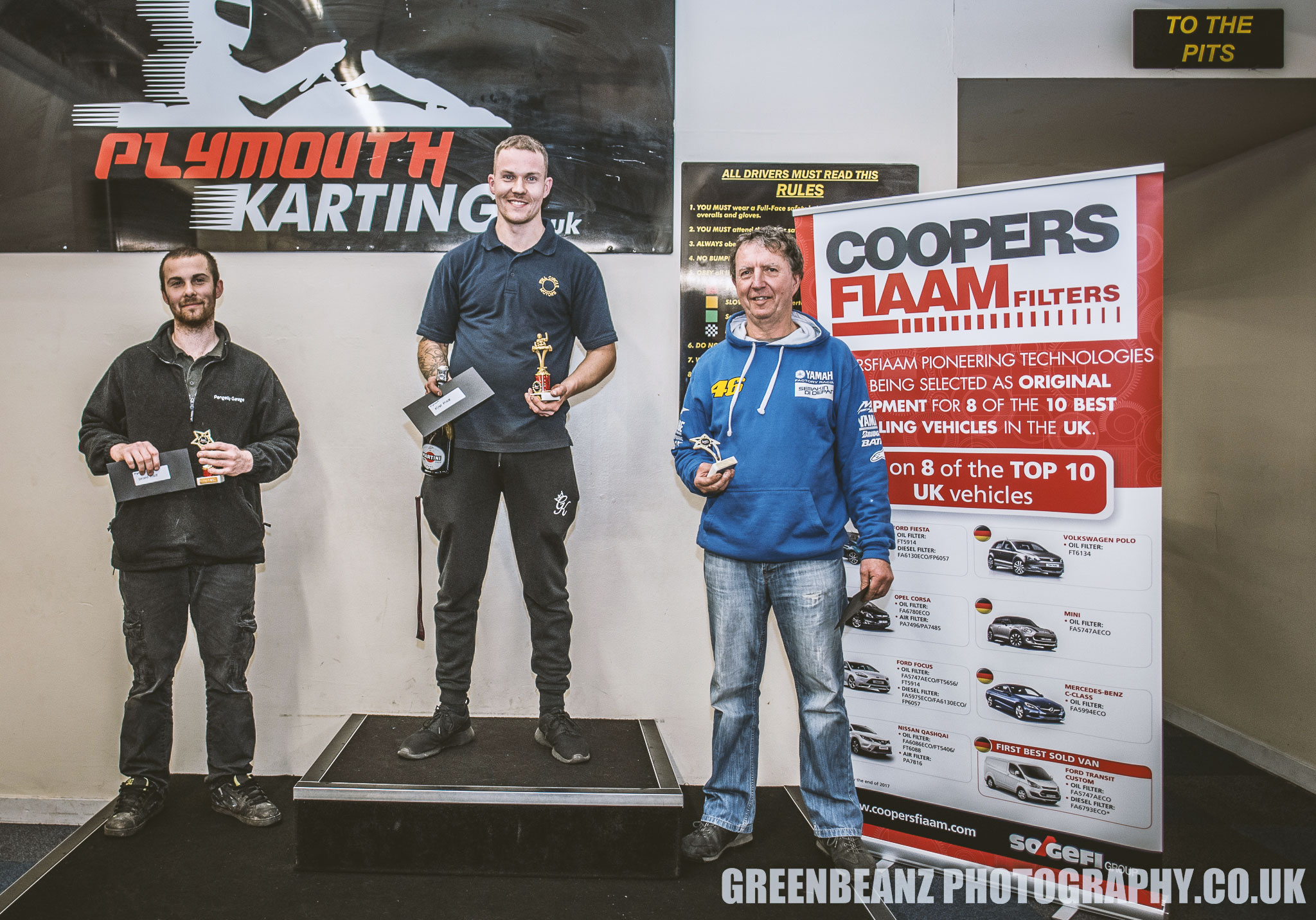 The Winners Podium at at teh Coopers Fiaam Plymouth Karting event