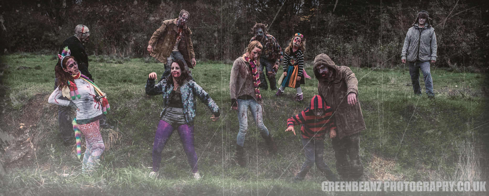 The Zombie walkers in Ivybridge railway station carpark October 28 2017. 