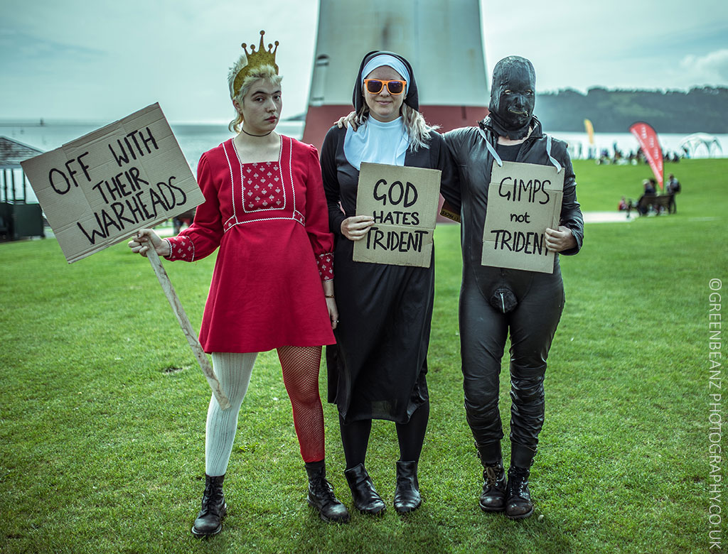 Plymouth Punk's picnic 2016 anti Nuclear demonstrators on the Hoe 