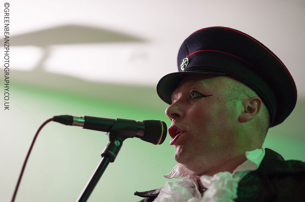 Plymouth Music Photographers Image of Live Gig showing Goth singer at the Looe Music Festival 