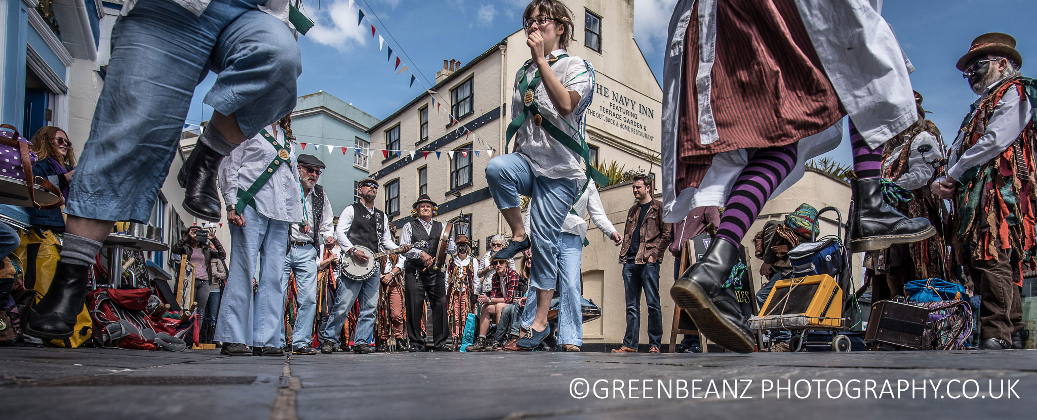 Action Photograph Plymouth Barbican Morris Dancers