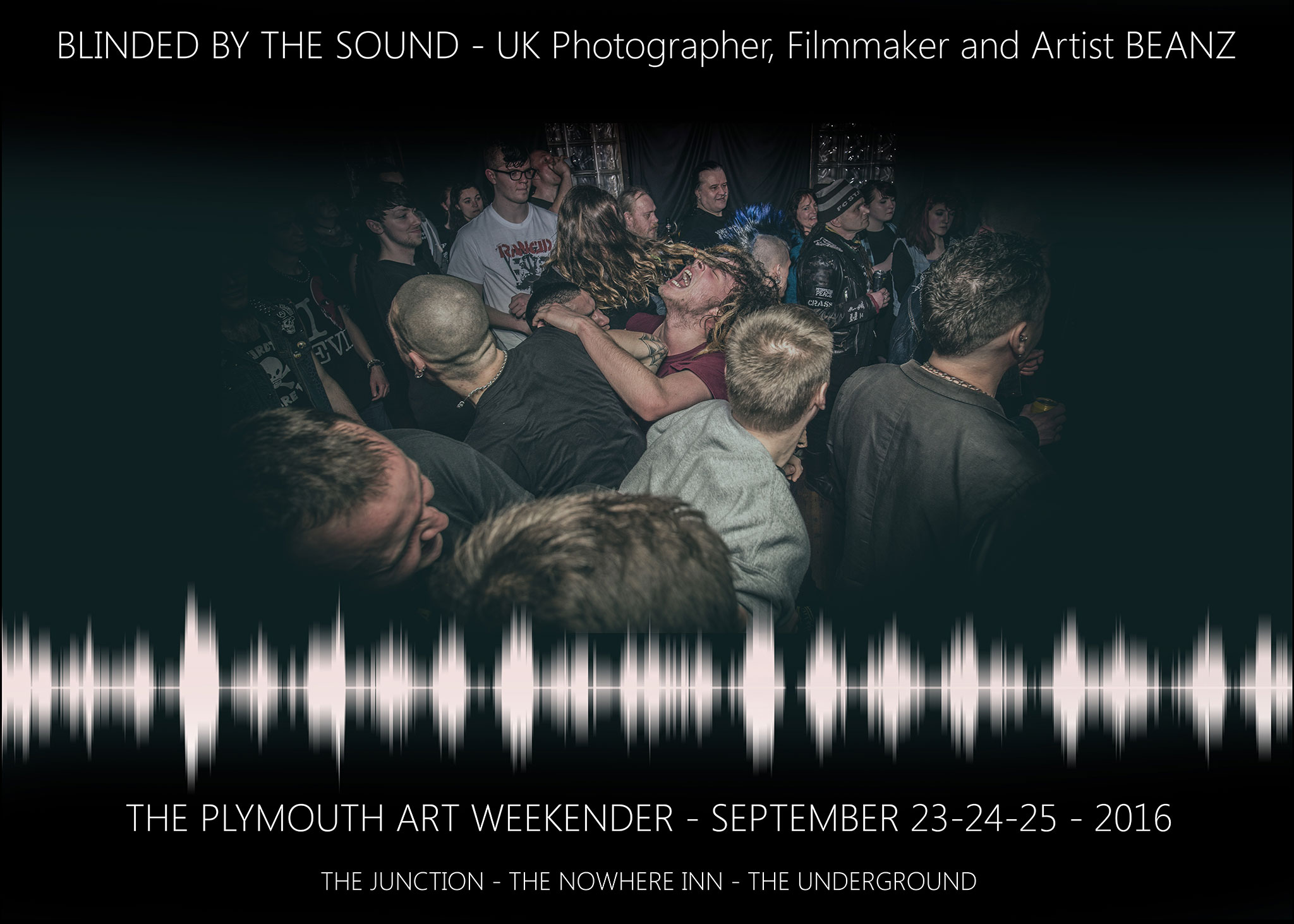 Action Photograph of Passionate Music fans in Plymouth at Underground Venue during a gig