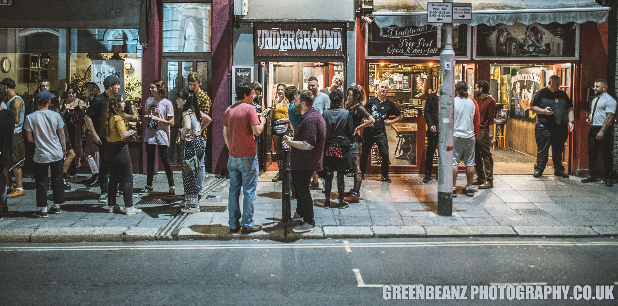 Music fans outside alternaitve live music venue 'Underground' in Plymouth